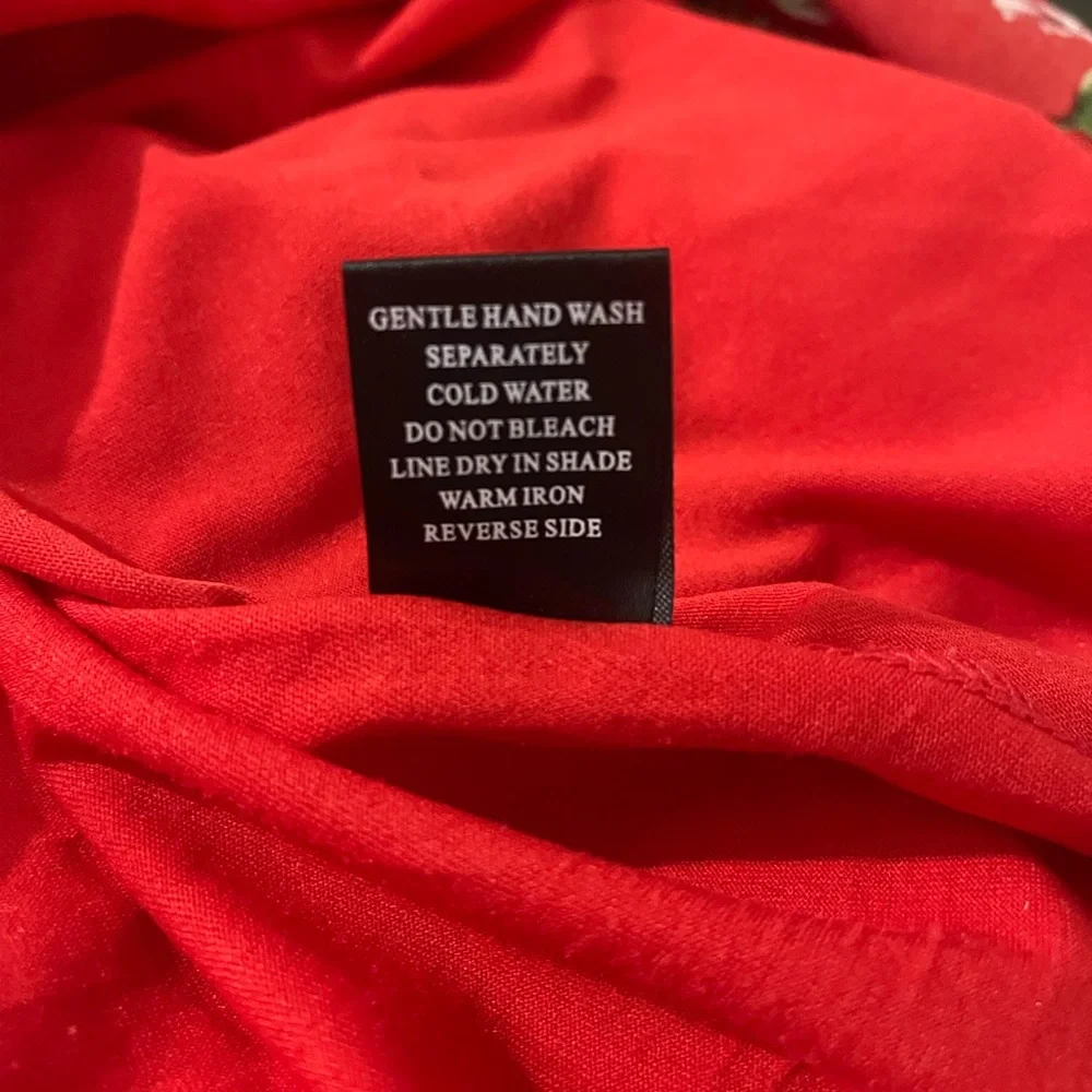 Oscar-St Red Floral Sleeveless Ruffle Dress Sz S Spring Summer Party Resort Date - Picture 16 of 16